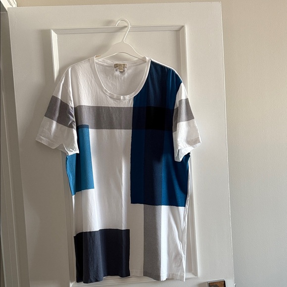 Burberry Blue and Gray Block Men's Cotton T-Shirt sz XXL worn few times - Picture 2 of 5